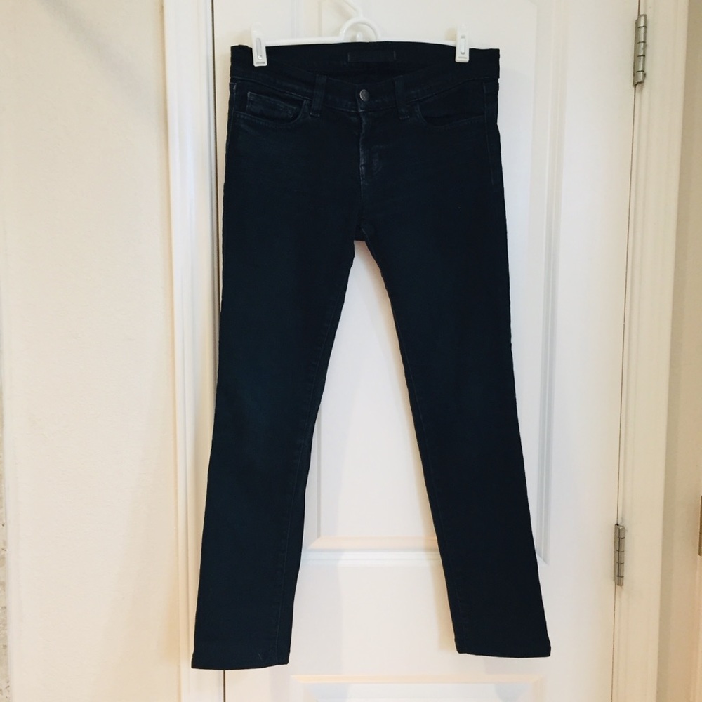 J Brand Womens Black Low Rise Pencil Leg Skinny Jean Size 26 Grunge Fade XS $250